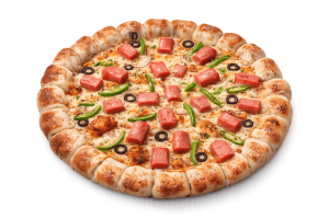 Sausages Crust Pizza by oven fire